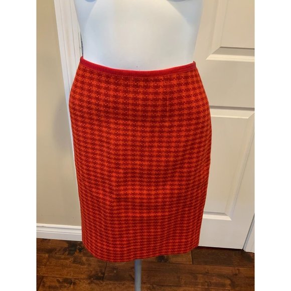 Tory Burch Dresses & Skirts - Tory Burch Red Wool Plaid Pencil Skirt, Size 4